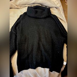 pink lily black turtleneck- small